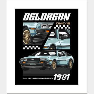 80s Retro Delorean Car Posters and Art